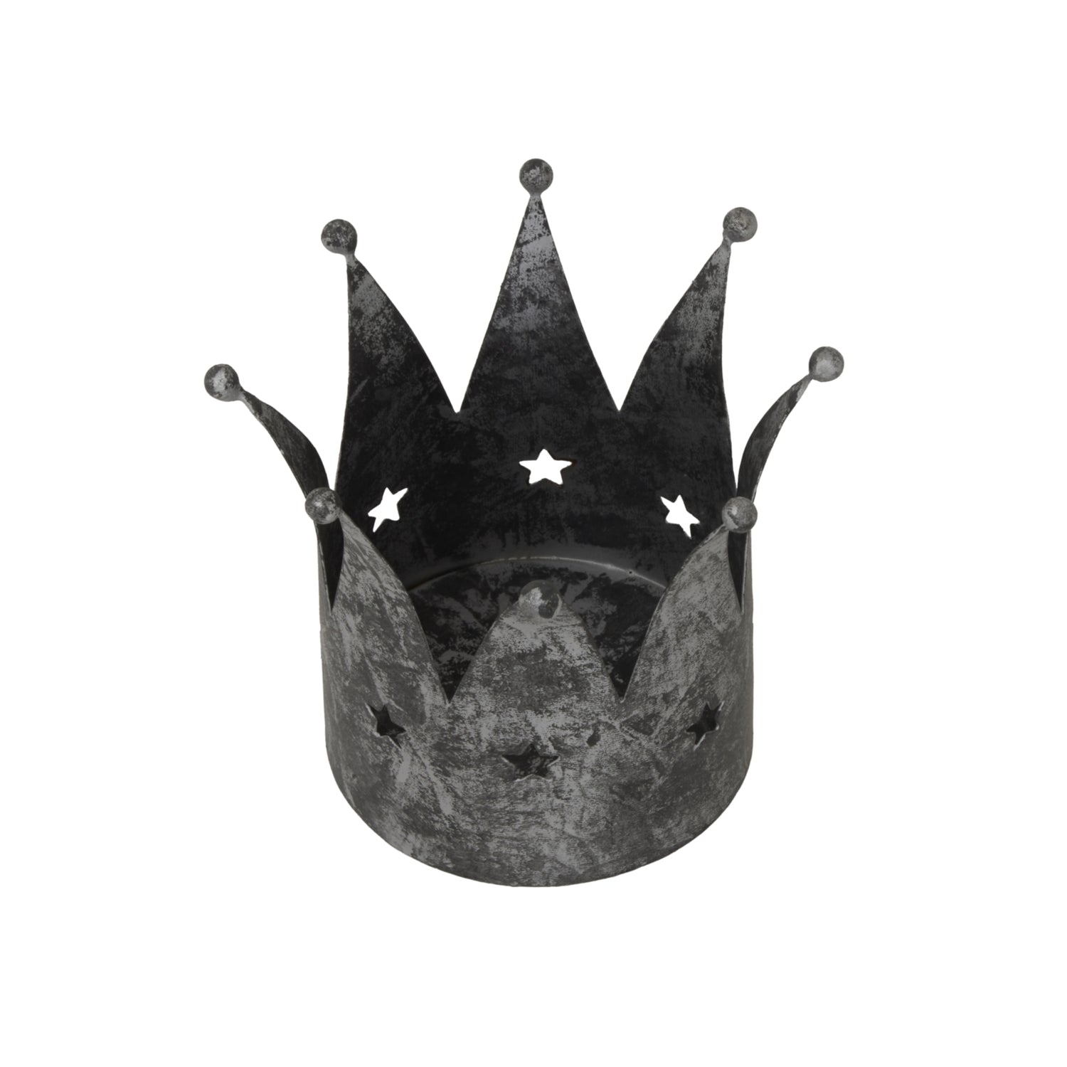 Chloe Antique Silver Crown Candle Holder