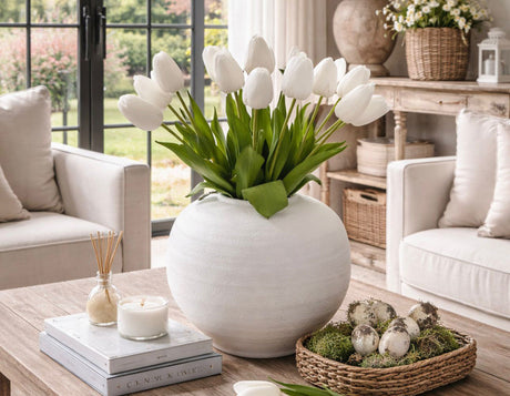 Faux Flowers brighten a living space