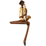 sitting jazz band saxophonist