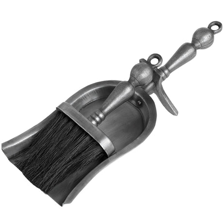 hearth tidy set in antique pewter effect finish