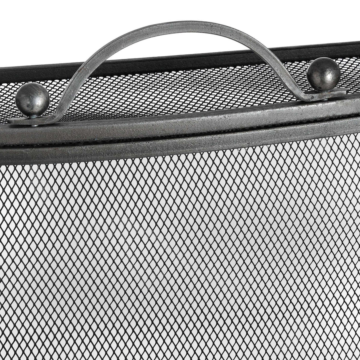 mesh fireguard in antique pewter effect finish
