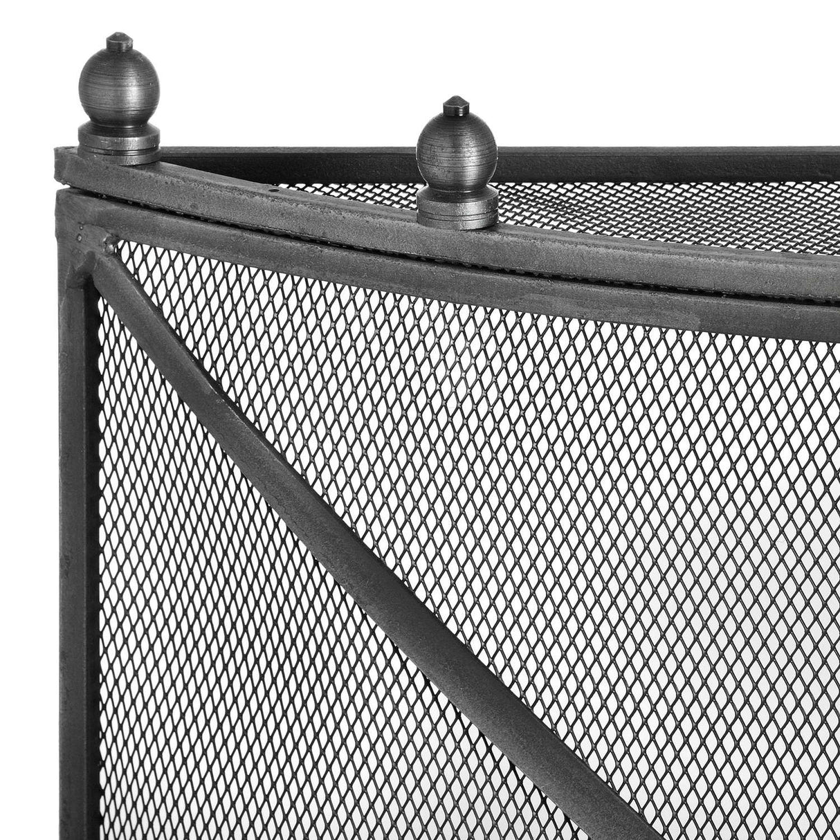 mesh fireguard in antique pewter effect finish