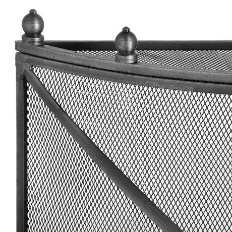 mesh fireguard in antique pewter effect finish