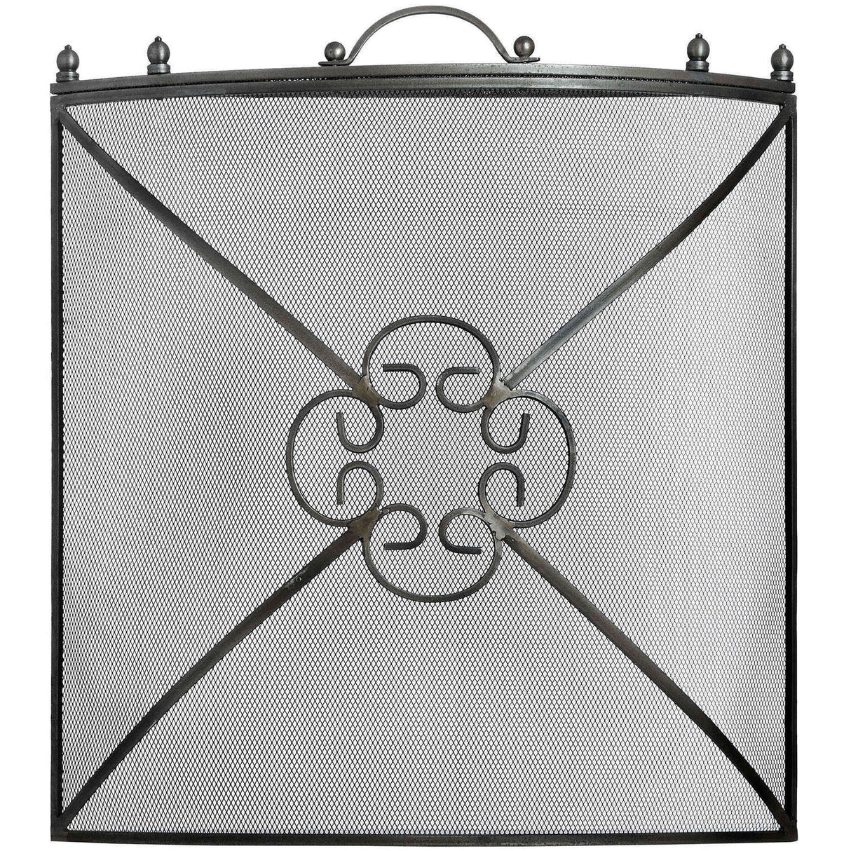 mesh fireguard in antique pewter effect finish