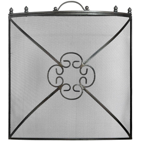 mesh fireguard in antique pewter effect finish