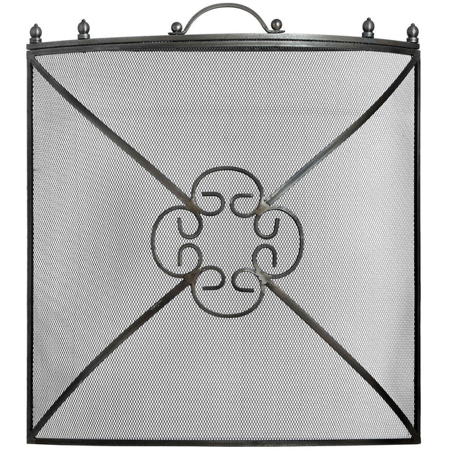 mesh fireguard in antique pewter effect finish