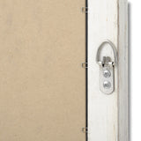 antique white frame narrow wall mirror
