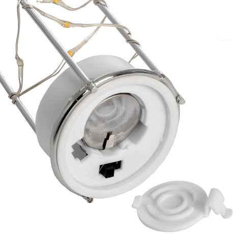 frosted grey glass lantern with rope detail and led