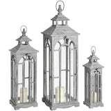 Eliane Set Of Three Wooden Lanterns With Archway Design