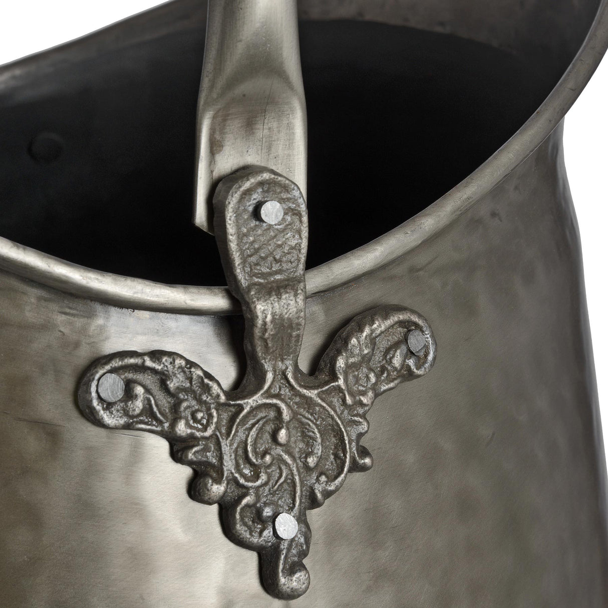 antique pewter coal bucket