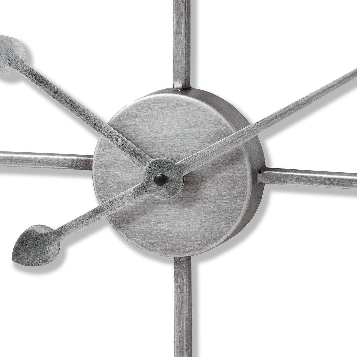 silver heart skeleton wall clock