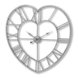 silver heart skeleton wall clock