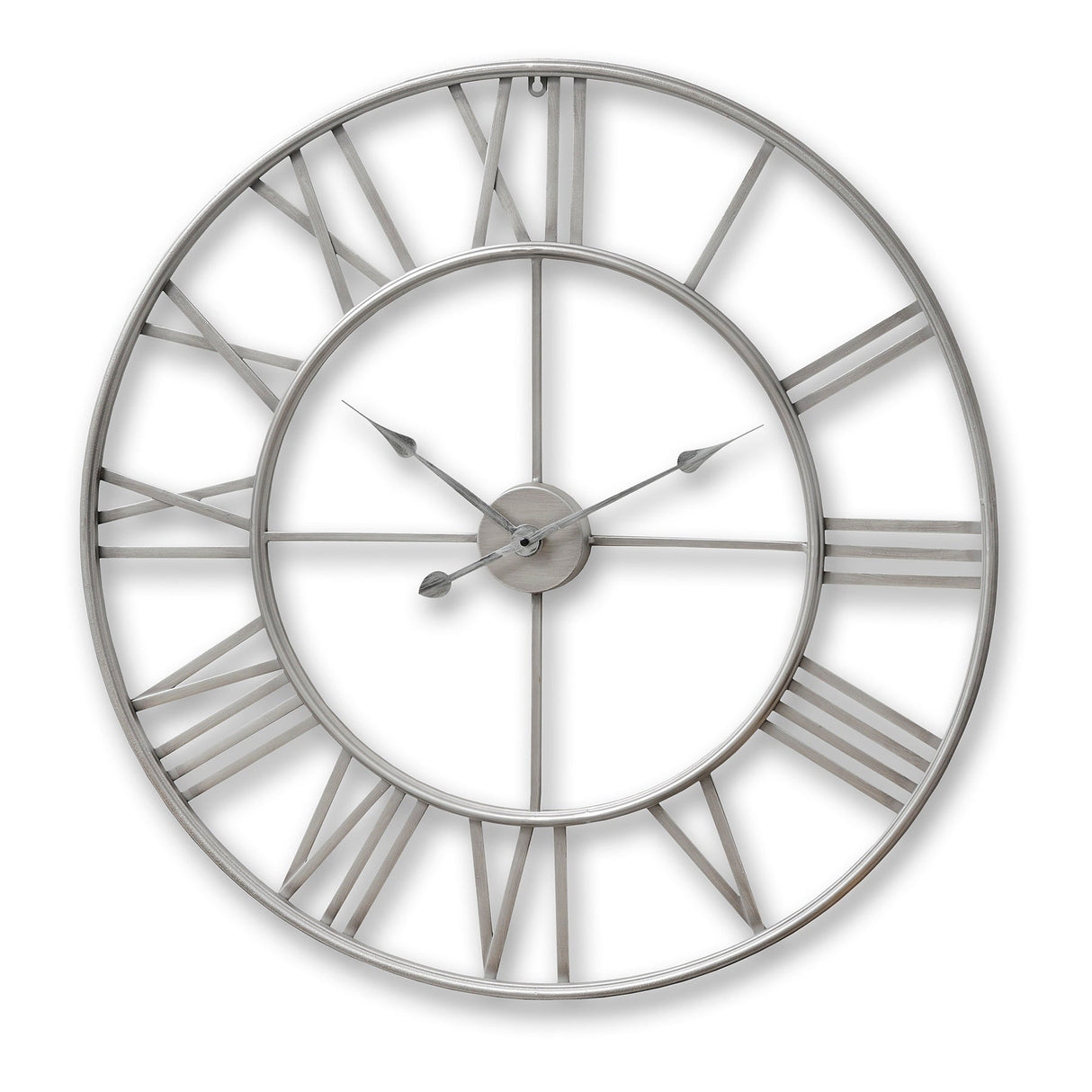 Aline Large Silver Skeleton Wall Clock