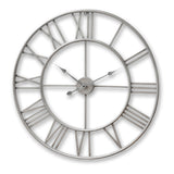 Aline Large Silver Skeleton Wall Clock