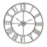 large silver skeleton wall clock