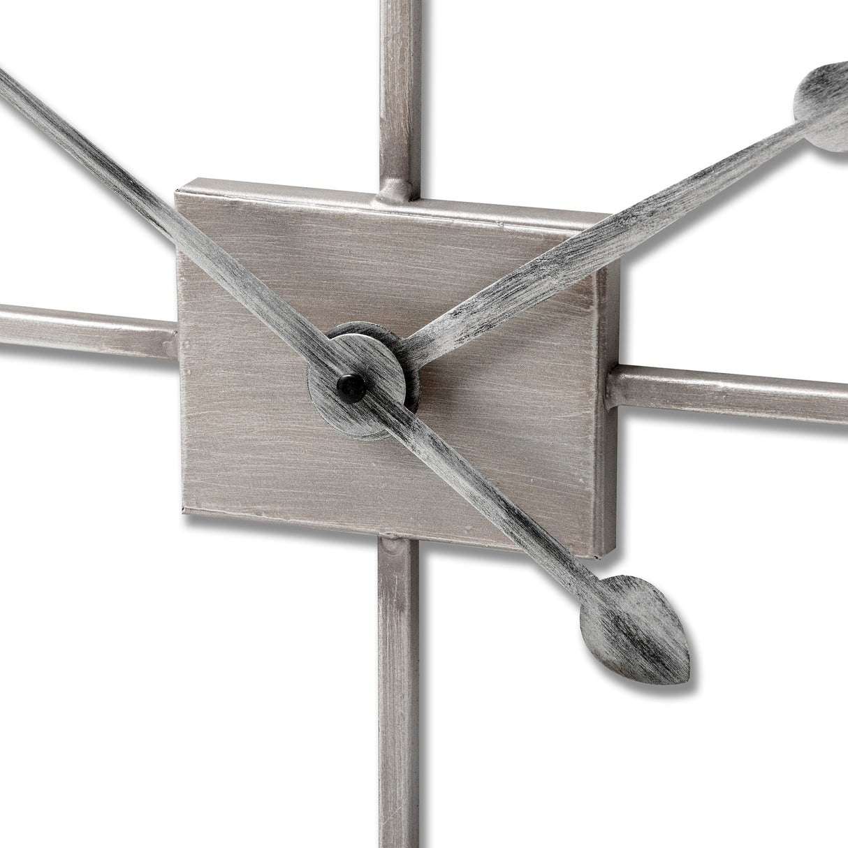 silver rectangular skeleton wall clock