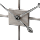 silver rectangular skeleton wall clock