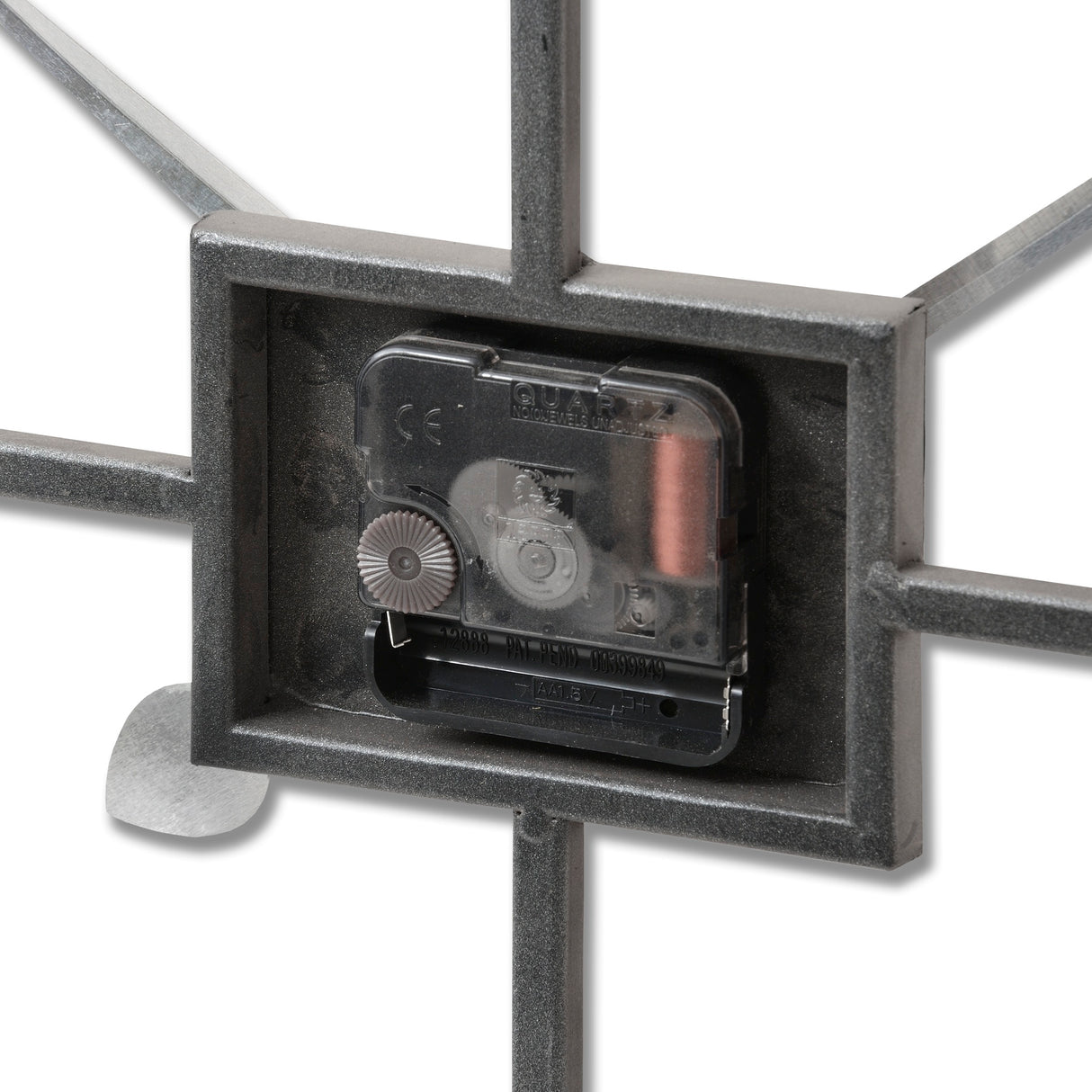 silver rectangular skeleton wall clock