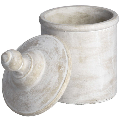 large antique white cannister