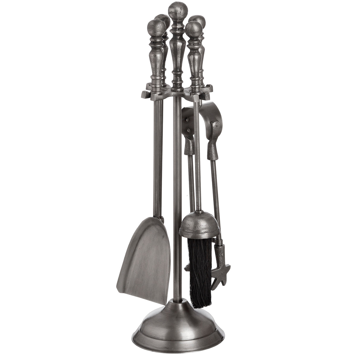 traditional companion set in antique pewter