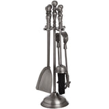 traditional companion set in antique pewter