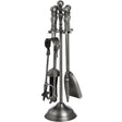 traditional companion set in antique pewter