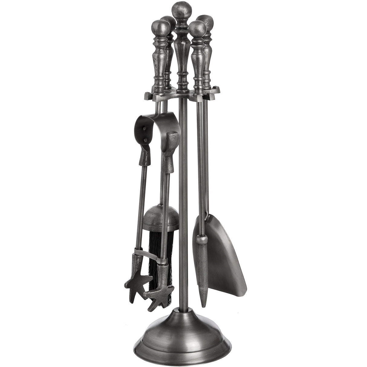 traditional companion set in antique pewter