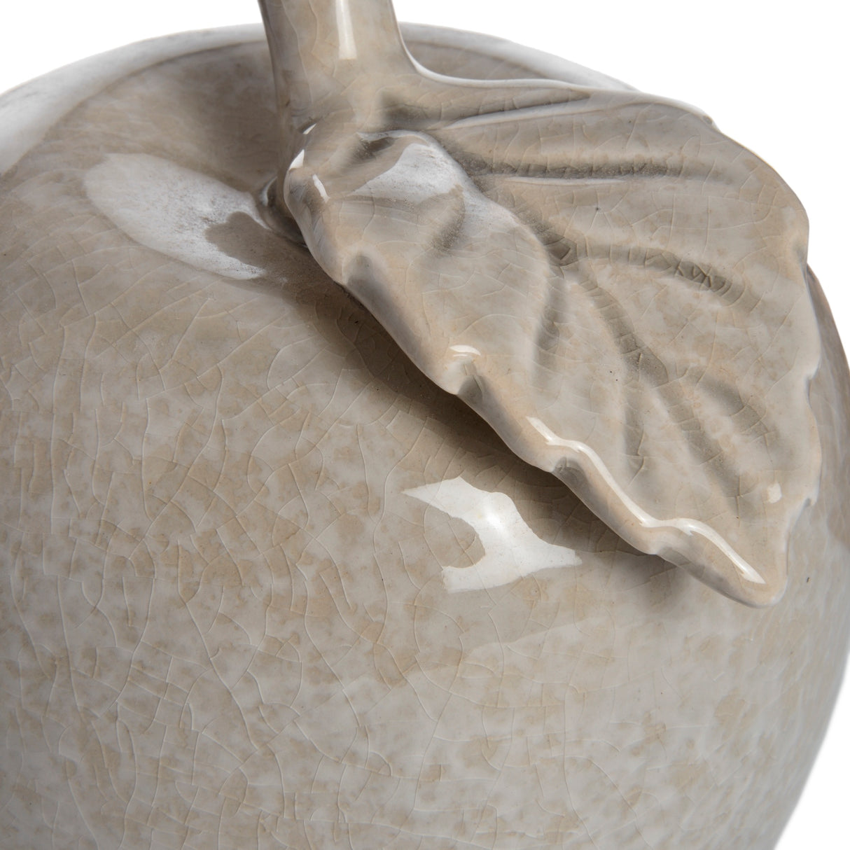antique grey small ceramic apple