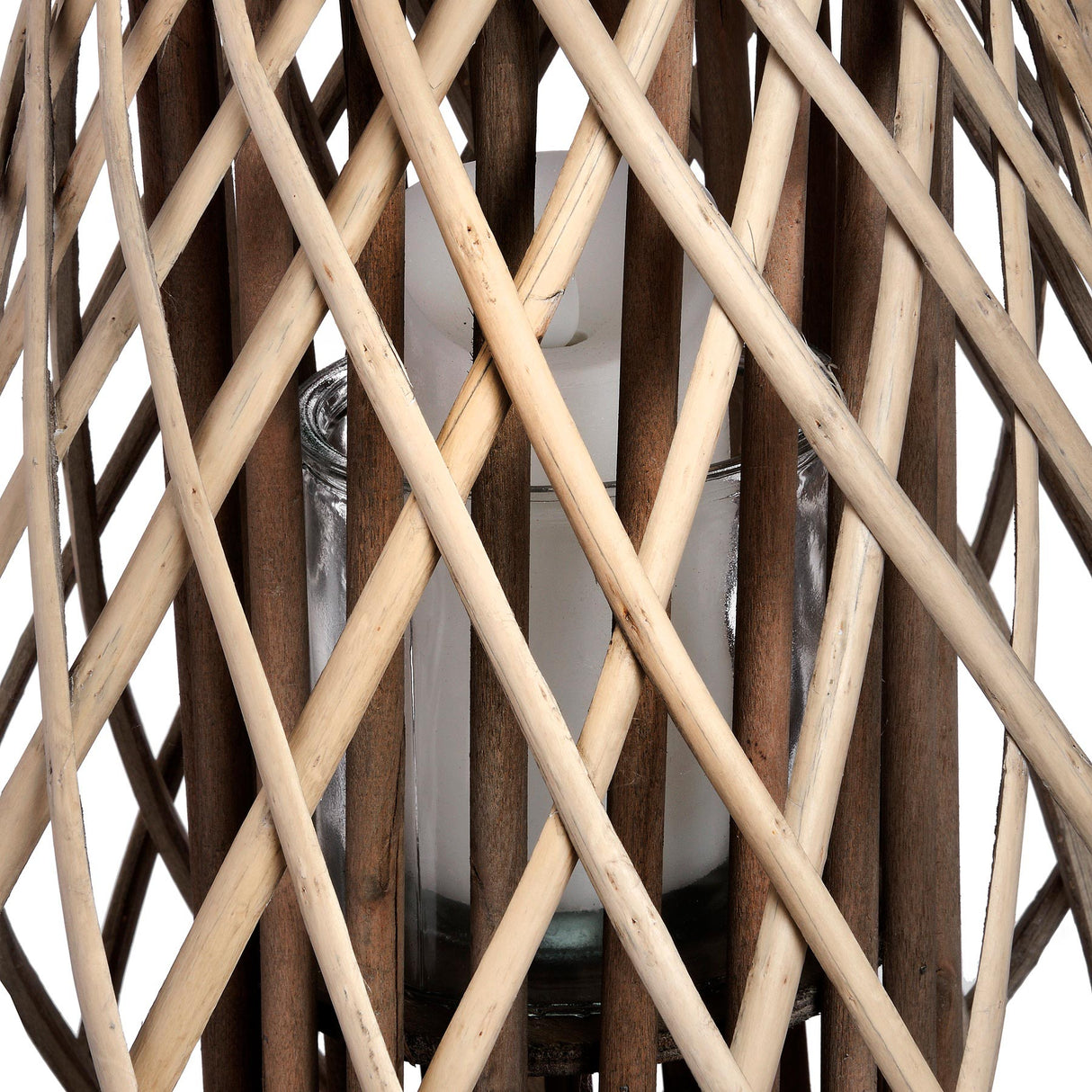 large wicker bulbous lantern