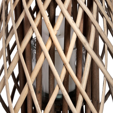 large wicker bulbous lantern