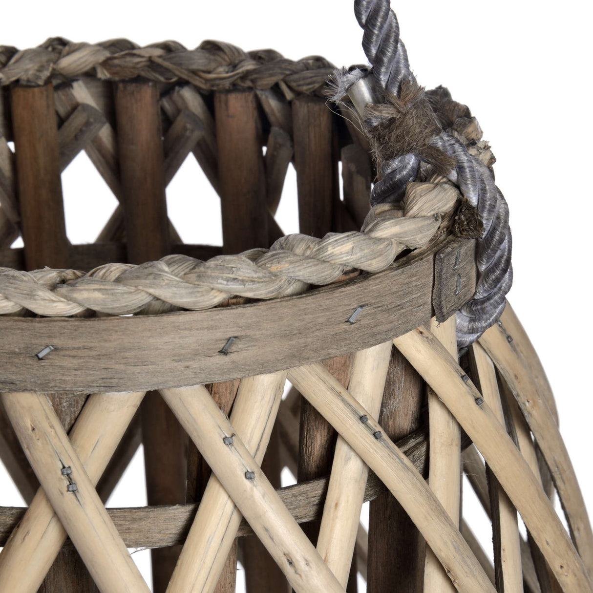 large wicker bulbous lantern