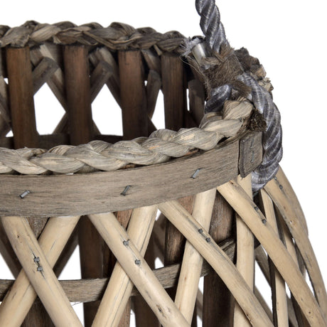 large wicker bulbous lantern
