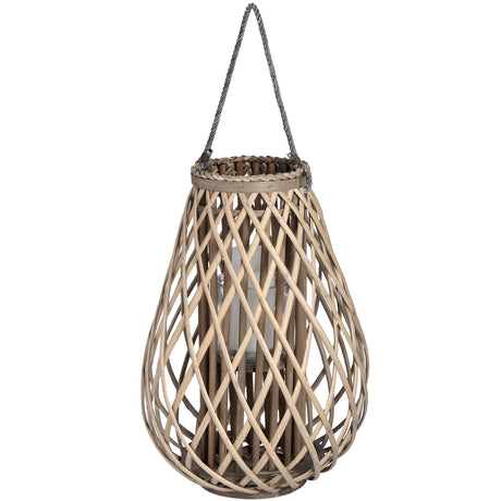 large wicker bulbous lantern