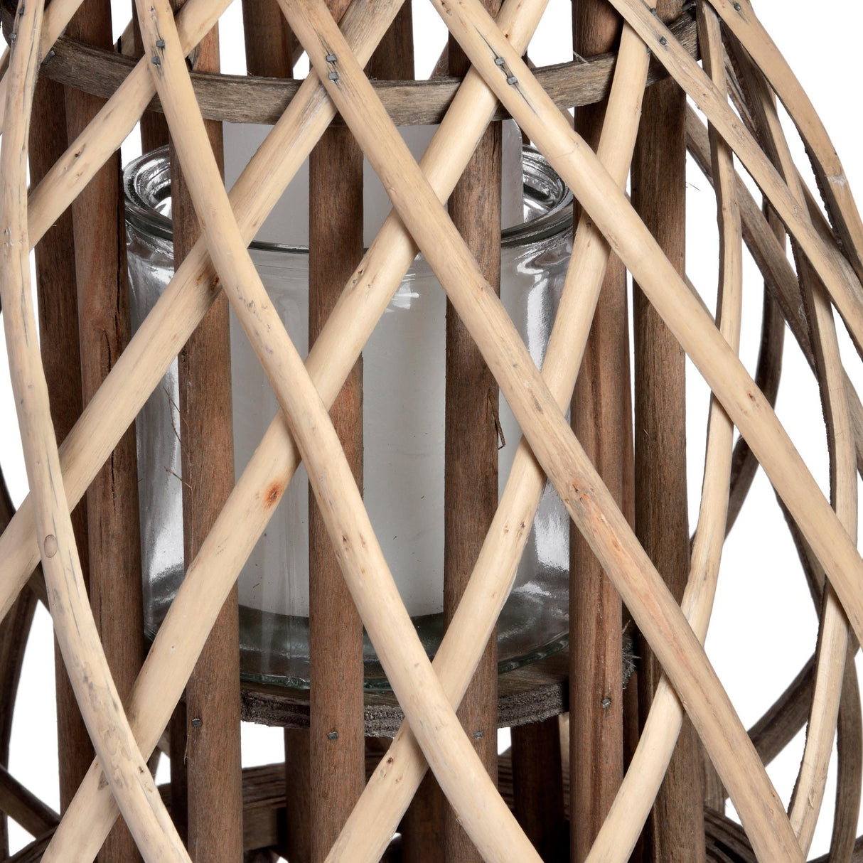 small wicker bulbous lantern