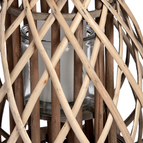 small wicker bulbous lantern