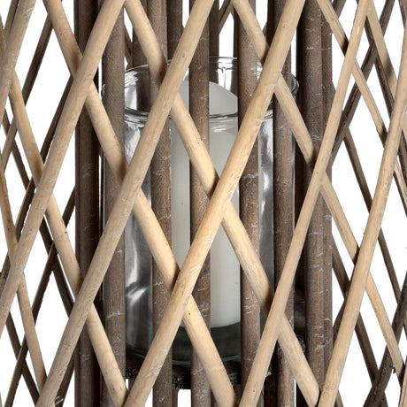 large standing wicker lantern