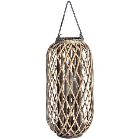 large standing wicker lantern