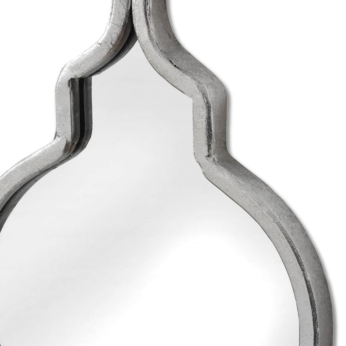 silver quarterfoil decorative hanging mirror