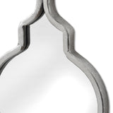 silver quarterfoil decorative hanging mirror