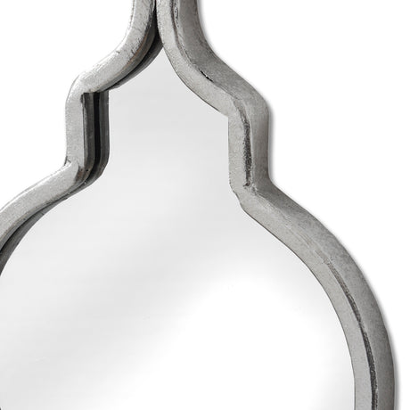 silver quarterfoil decorative hanging mirror