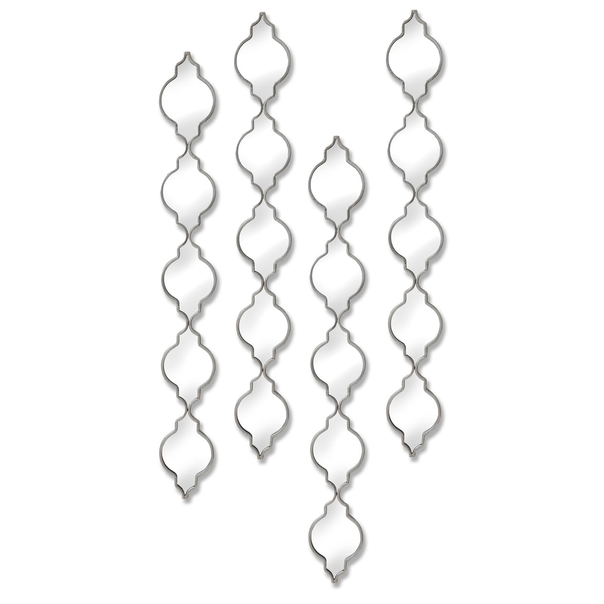 silver quarterfoil decorative hanging mirror