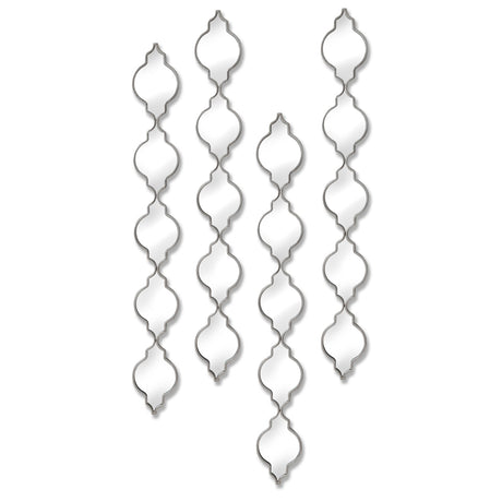 silver quarterfoil decorative hanging mirror