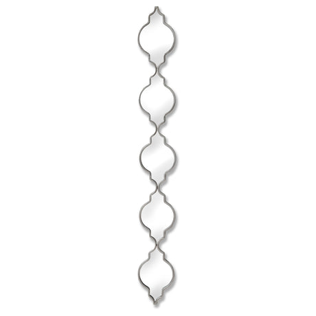 silver quarterfoil decorative hanging mirror