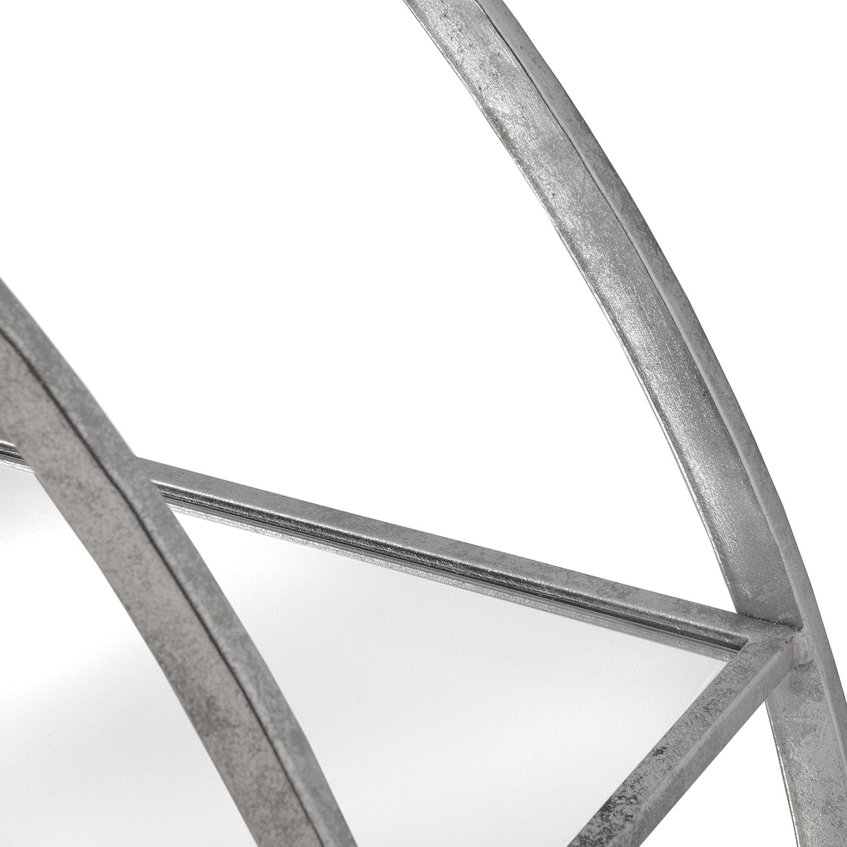 large circular silver wall hanging multi shelf
