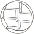 large circular silver wall hanging multi shelf