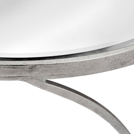 silver curved design set of 2 side tables