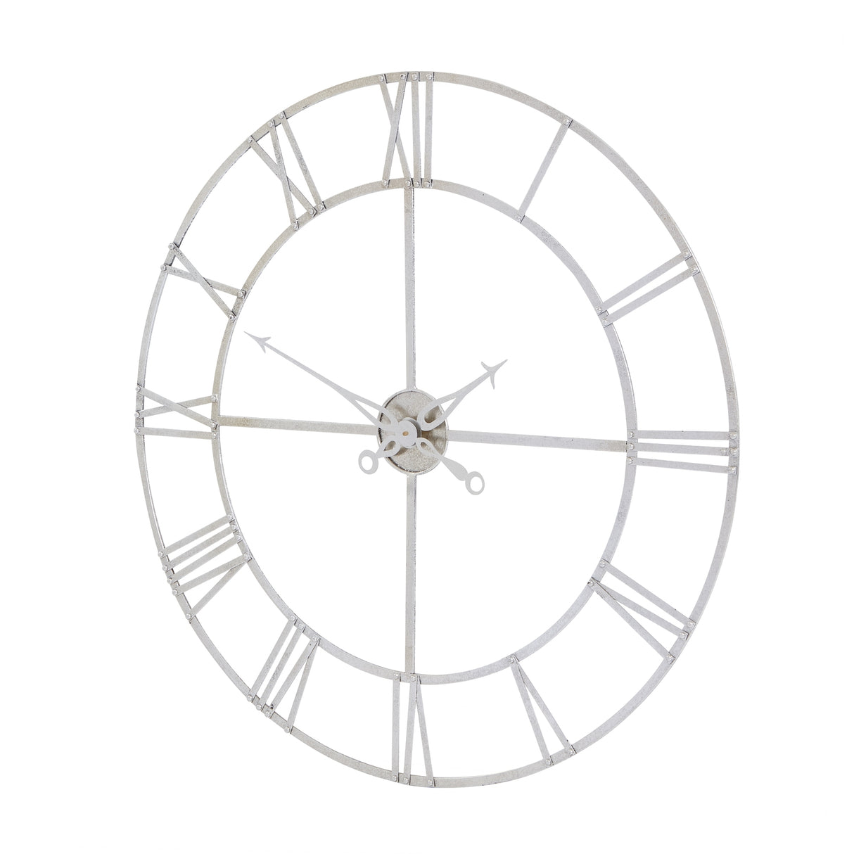 large silver foil skeleton wall clock