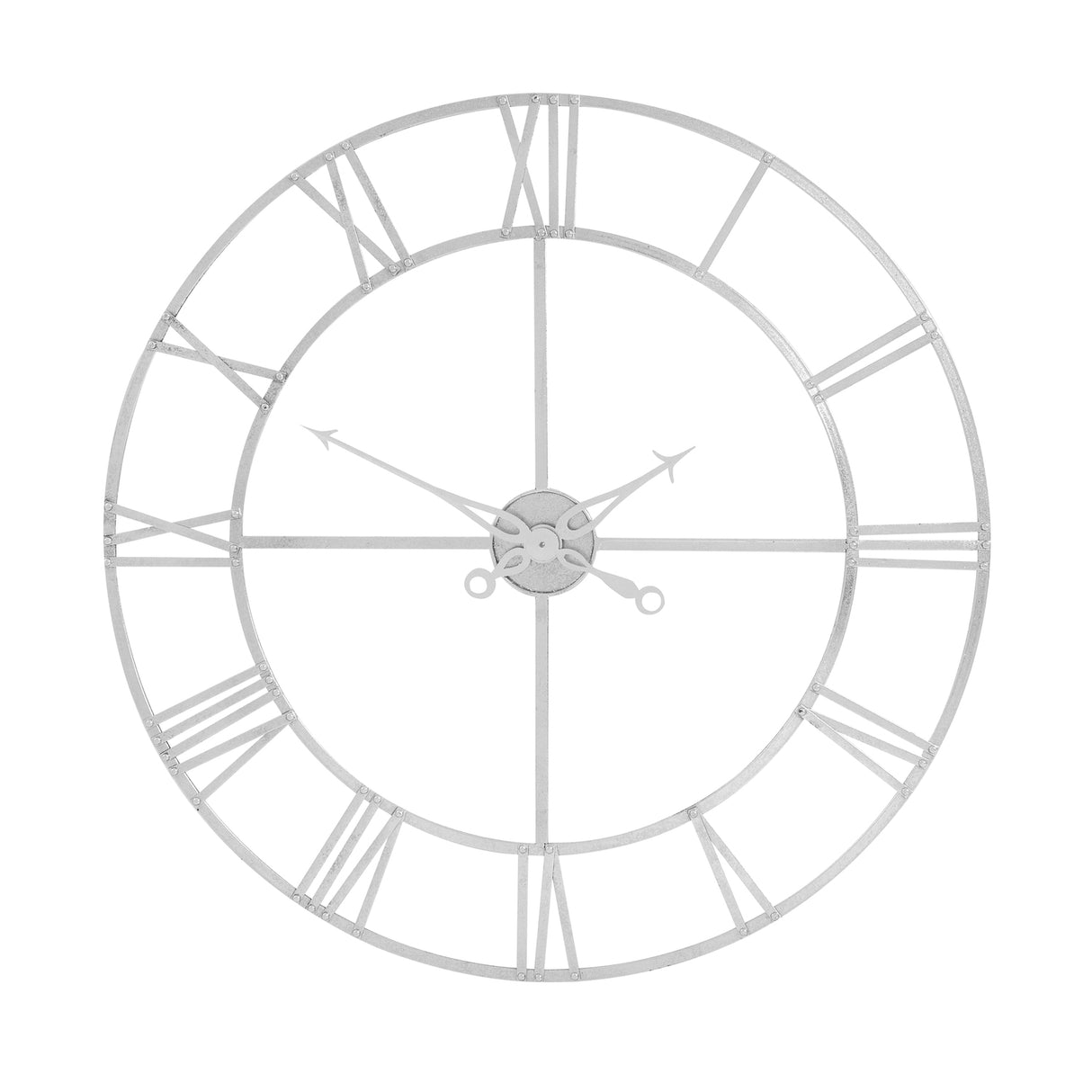 large silver foil skeleton wall clock