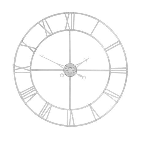 large silver foil skeleton wall clock