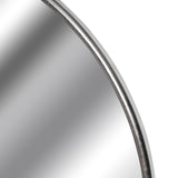 silver foil large circular metal wall mirror